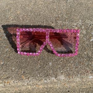 "Diva" Hot Pink Rhinestone Sunglasses